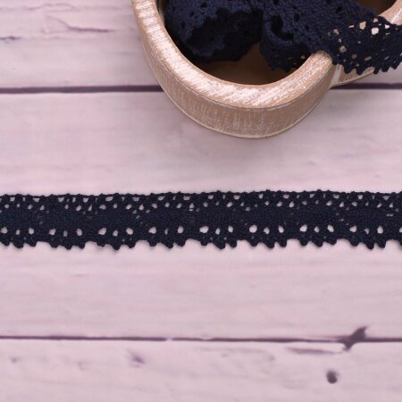 Knitted Trim Lace Trim Navy 25 mm