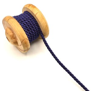 Twisted Artificial Silk Cord Navy 6mm