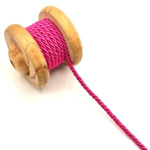 Twisted Artificial Silk Cord Pink 6mm