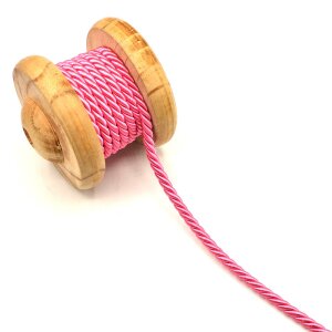 Twisted Artificial Silk Cord rose 6mm