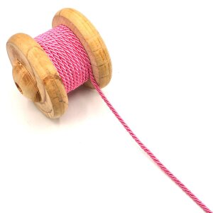 Twisted Artificial Silk Cord Rose 4mm