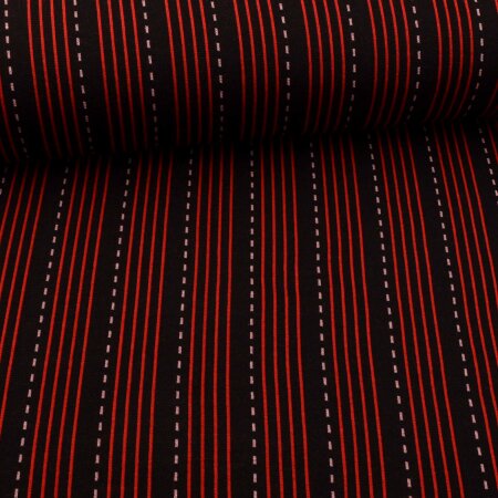 organic Cotton Jacquard hamburger love Fabric 
elastic sparkle lines red