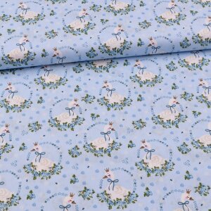 Cotton Woven Fabrics Royal Swan light blue