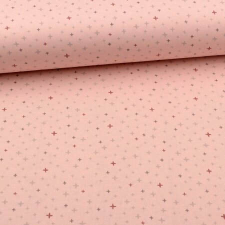 Cotton Woven Fabrics cross on pink