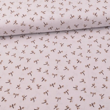 Crepe fabric mini dragonfly - beige white