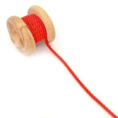 Twisted Artificial Silk Cord red 6mm