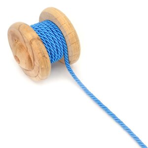 Twisted Artificial Silk Cord blue 6mm
