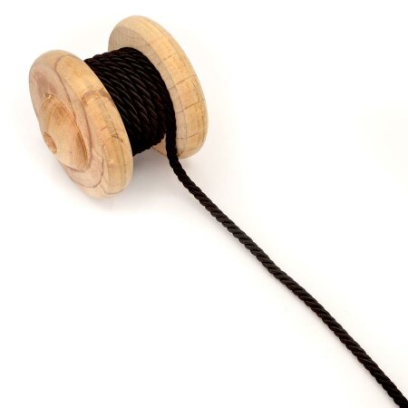 Twisted Artificial Silk Cord black 6mm