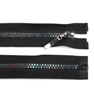 Rainbow Zipper Black 60 cm length
