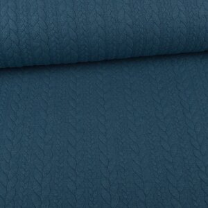 Knit Jaquard Knitted Fabric with Braid Pattern petrol...