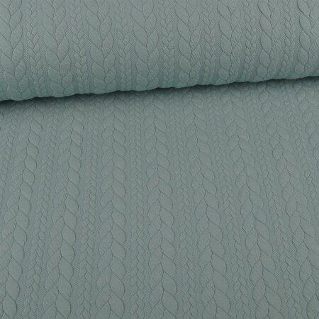 Knit Jaquard Knitted Fabric with Braid Pattern Mint
