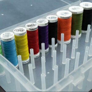 Sewing thread box for up to 42 spools