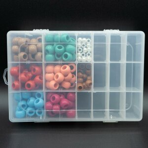 Bits and pieces box for sewing equipment with removable partition walls (3 to 24 partitions)