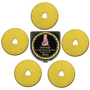 45 mm Spare Blades for Rotary Cutter titanium coated/ Rotary Cutter Blades (5 Pack LongLife)